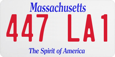 MA license plate 447LA1