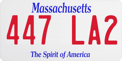 MA license plate 447LA2