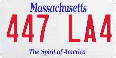 MA license plate 447LA4