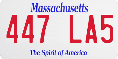 MA license plate 447LA5
