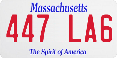 MA license plate 447LA6