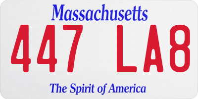 MA license plate 447LA8