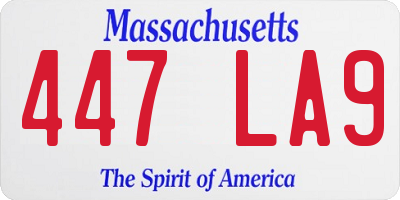 MA license plate 447LA9