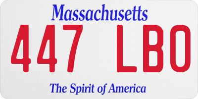 MA license plate 447LB0