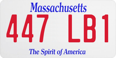 MA license plate 447LB1