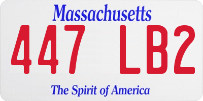 MA license plate 447LB2