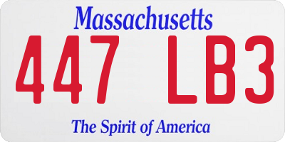MA license plate 447LB3