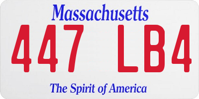 MA license plate 447LB4