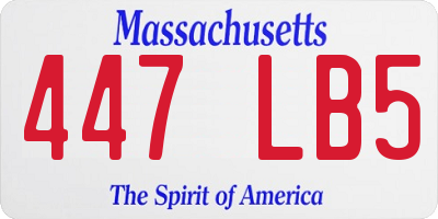MA license plate 447LB5