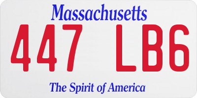 MA license plate 447LB6