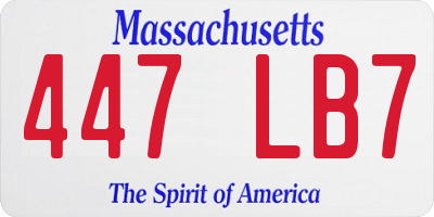 MA license plate 447LB7