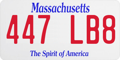 MA license plate 447LB8