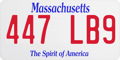 MA license plate 447LB9