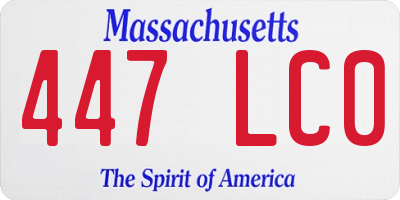 MA license plate 447LC0