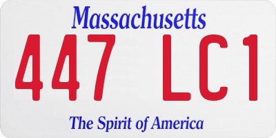 MA license plate 447LC1