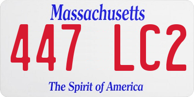 MA license plate 447LC2