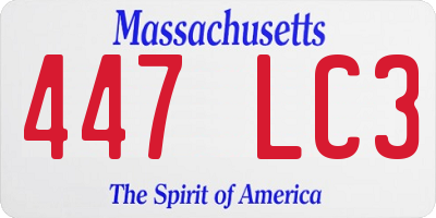 MA license plate 447LC3