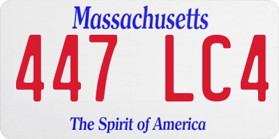 MA license plate 447LC4