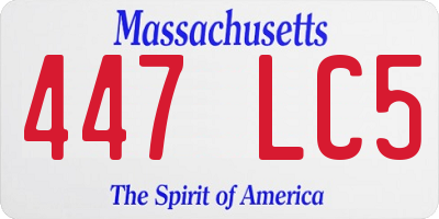 MA license plate 447LC5