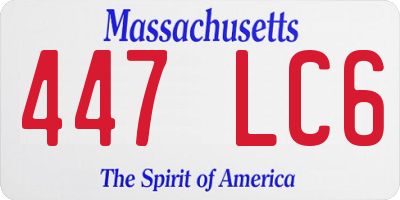 MA license plate 447LC6
