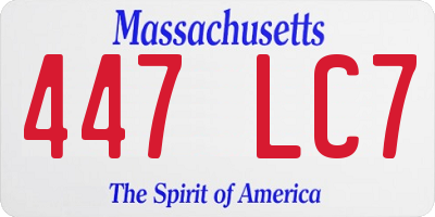 MA license plate 447LC7