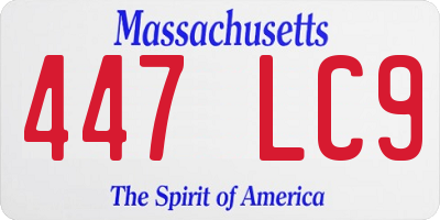 MA license plate 447LC9