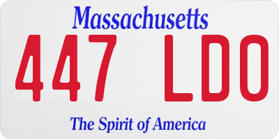 MA license plate 447LD0