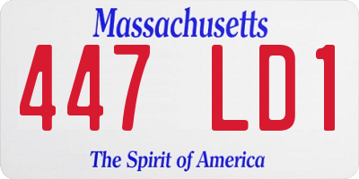 MA license plate 447LD1