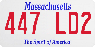 MA license plate 447LD2