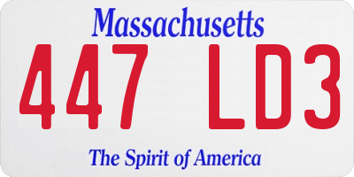 MA license plate 447LD3