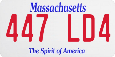 MA license plate 447LD4