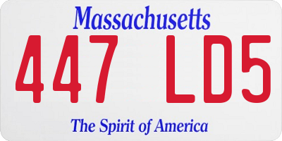 MA license plate 447LD5