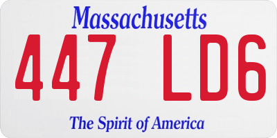 MA license plate 447LD6
