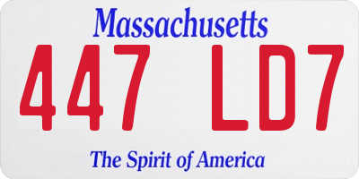 MA license plate 447LD7
