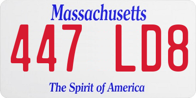 MA license plate 447LD8