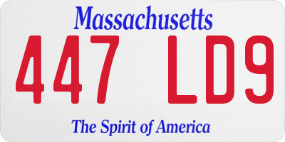 MA license plate 447LD9