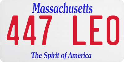 MA license plate 447LE0