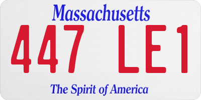 MA license plate 447LE1