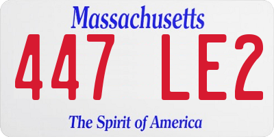 MA license plate 447LE2