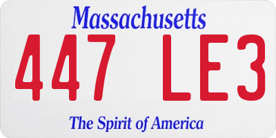 MA license plate 447LE3