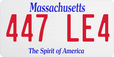MA license plate 447LE4