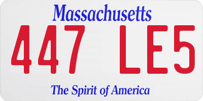 MA license plate 447LE5