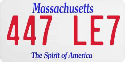 MA license plate 447LE7