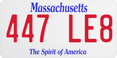 MA license plate 447LE8