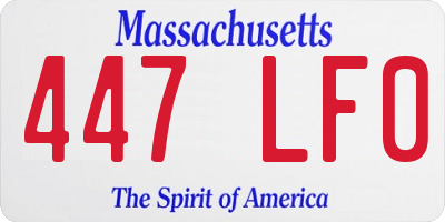 MA license plate 447LF0