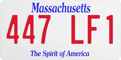 MA license plate 447LF1