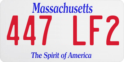 MA license plate 447LF2