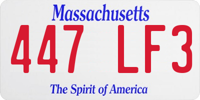 MA license plate 447LF3