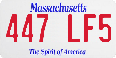 MA license plate 447LF5