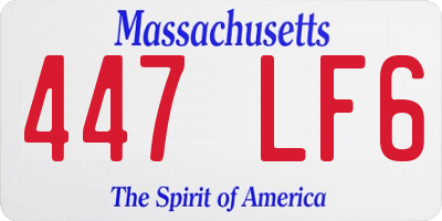 MA license plate 447LF6